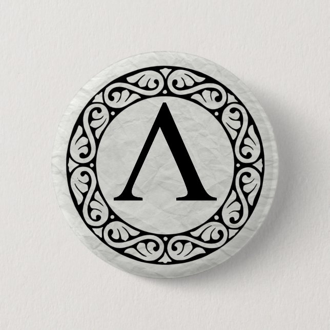 Greek Alphabet Letter Lambda 6 Cm Round Badge (Front)