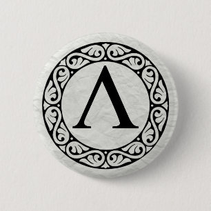 Greek Alphabet Letter Lambda 6 Cm Round Badge