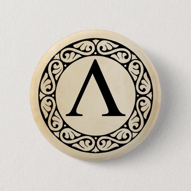 Greek Alphabet Letter Lambda 6 Cm Round Badge (Front)