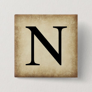 Greek Alphabet Letter Nu 15 Cm Square Badge
