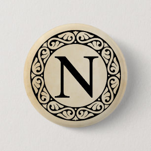 Greek Alphabet Letter Nu 6 Cm Round Badge