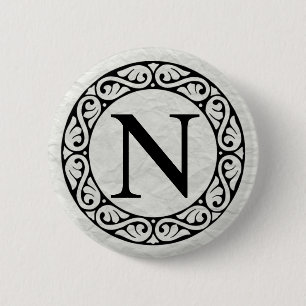 Greek Alphabet Letter Nu 6 Cm Round Badge
