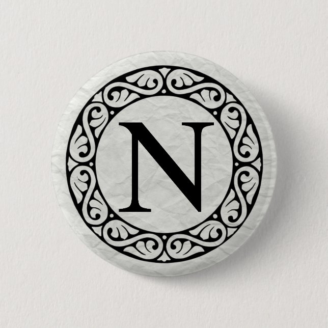 Greek Alphabet Letter Nu 6 Cm Round Badge (Front)