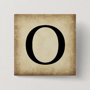 Greek Alphabet Letter Omicron 15 Cm Square Badge