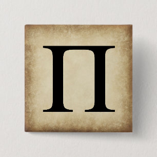 Greek Alphabet Letter Pi 15 Cm Square Badge