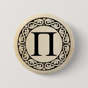 Greek Alphabet Letter Pi 6 Cm Round Badge