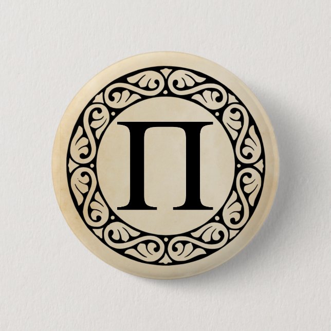 Greek Alphabet Letter Pi 6 Cm Round Badge (Front)