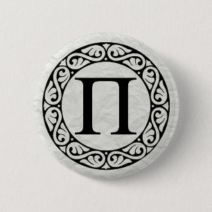 Greek Alphabet Letter Pi 6 Cm Round Badge