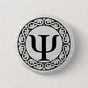 Greek Alphabet Letter Psi 6 Cm Round Badge