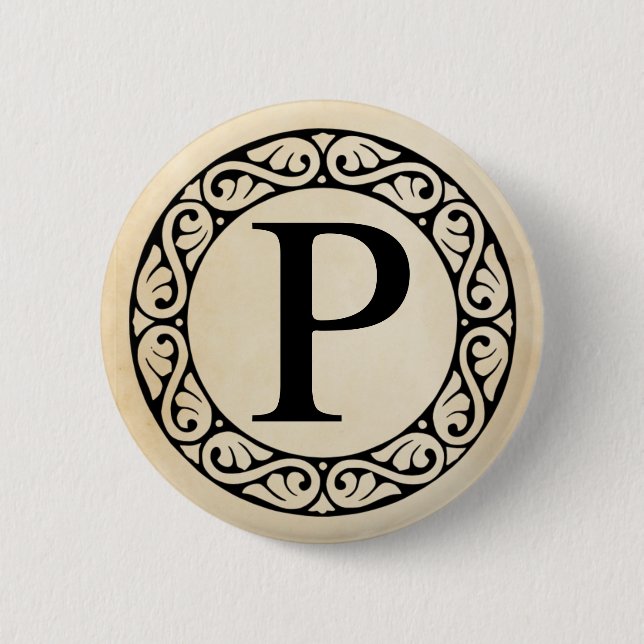 Greek Alphabet Letter Rho 6 Cm Round Badge (Front)