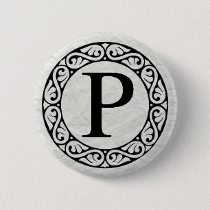 Greek Alphabet Letter Rho 6 Cm Round Badge