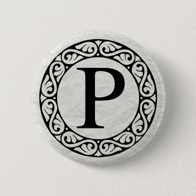 Greek Alphabet Letter Rho 6 Cm Round Badge (Front)