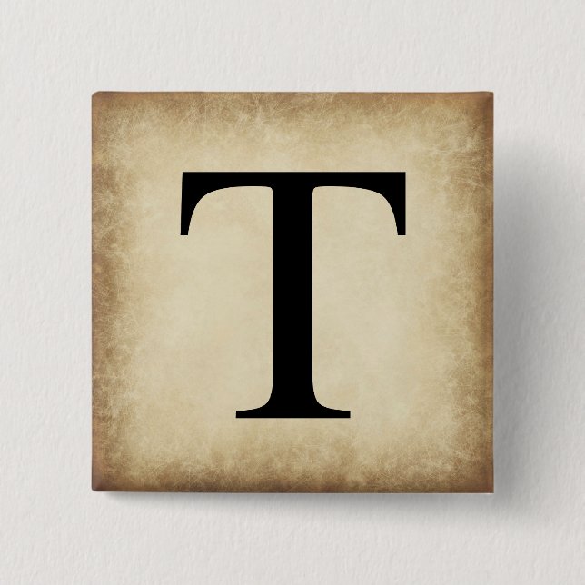 Greek Alphabet Letter Tau 15 Cm Square Badge (Front)