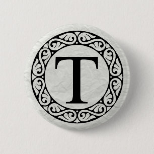 Greek Alphabet Letter Tau 6 Cm Round Badge