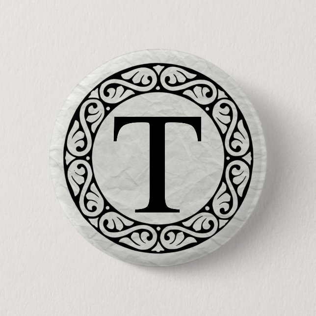 Greek Alphabet Letter Tau 6 Cm Round Badge (Front)