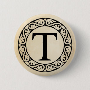 Greek Alphabet Letter Tau 6 Cm Round Badge