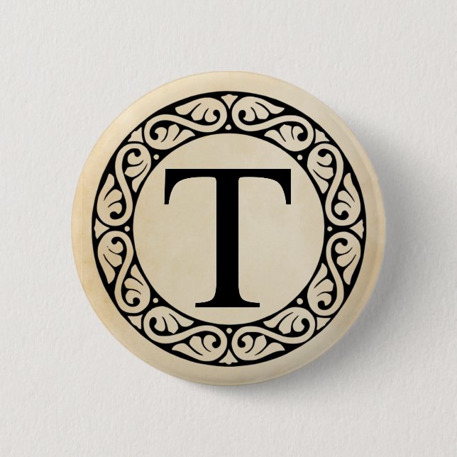Greek Alphabet Letter Tau 6 Cm Round Badge (Front)