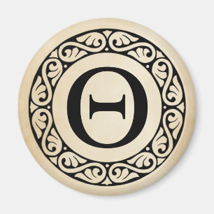 Greek Alphabet Letter Theta Magnet