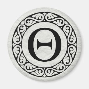 Greek Alphabet Letter Theta Magnet