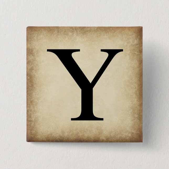 Greek Alphabet Letter Upsilon 15 Cm Square Badge (Front)