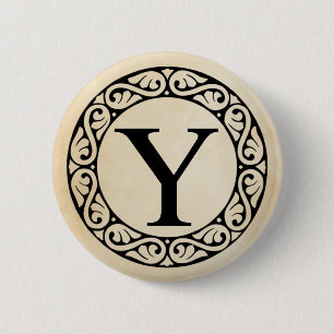 Greek Alphabet Letter Upsilon 6 Cm Round Badge