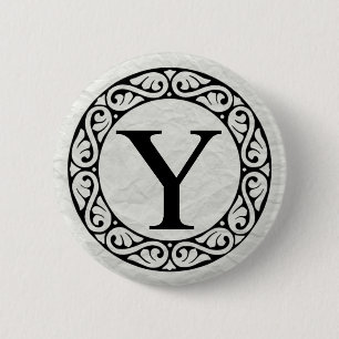 Greek Alphabet Letter Upsilon 6 Cm Round Badge