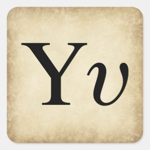 Greek Alphabet Letter Upsilon Square Sticker