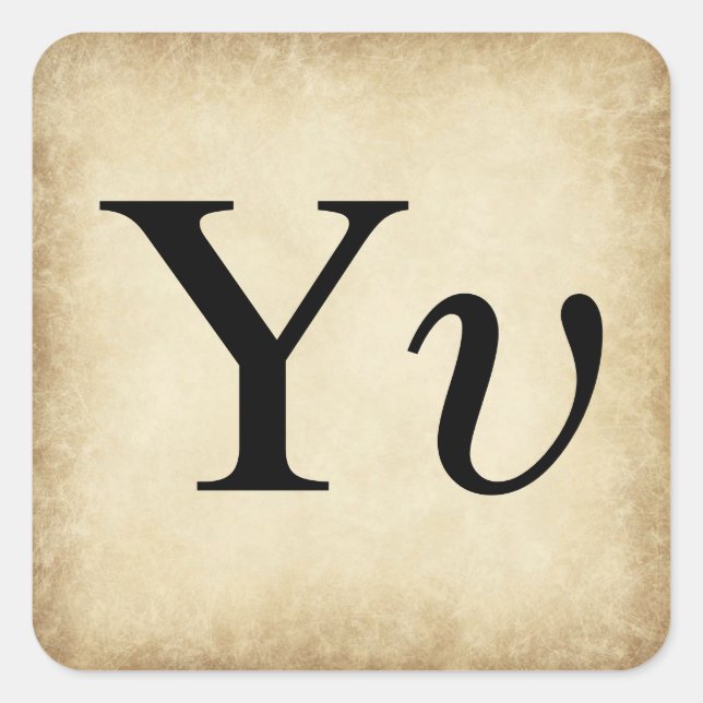 Greek Alphabet Letter Upsilon Square Sticker (Front)