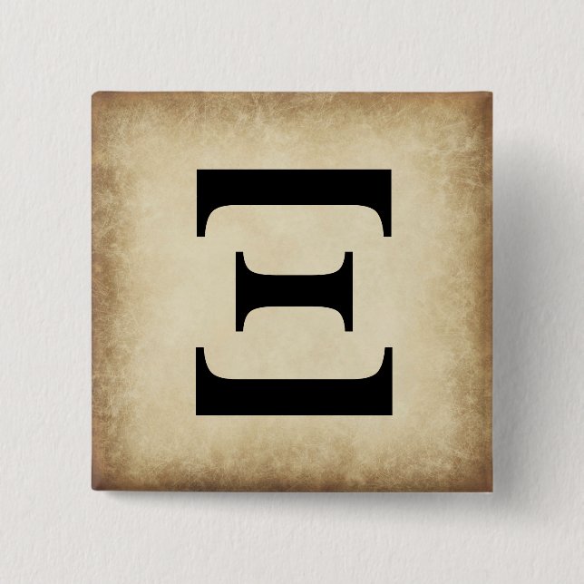 Greek Alphabet Letter Xi 15 Cm Square Badge (Front)