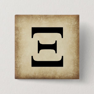 Greek Alphabet Letter Xi 15 Cm Square Badge