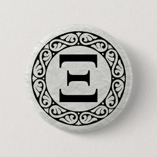Greek Alphabet Letter Xi 6 Cm Round Badge