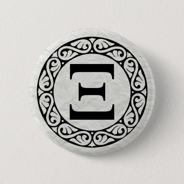 Greek Alphabet Letter Xi 6 Cm Round Badge (Front)