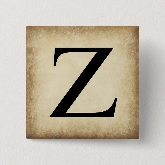 Greek Alphabet Letter Zeta 15 Cm Square Badge (Front)