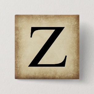 Greek Alphabet Letter Zeta 15 Cm Square Badge