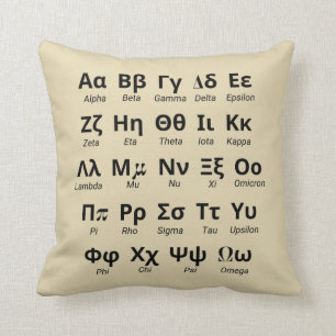Greek Alphabet Letters In Order Cushion