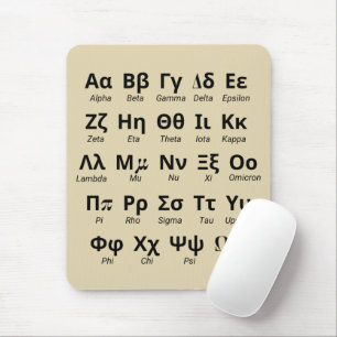 Greek Alphabet Letters In Order Mouse Mat