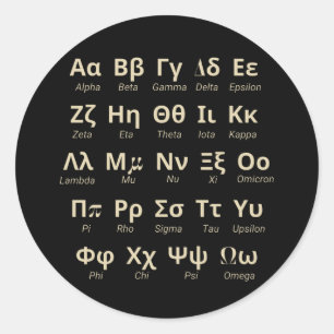 Greek Alphabet Letters In Order With Pronunciation Classic Round Sticker