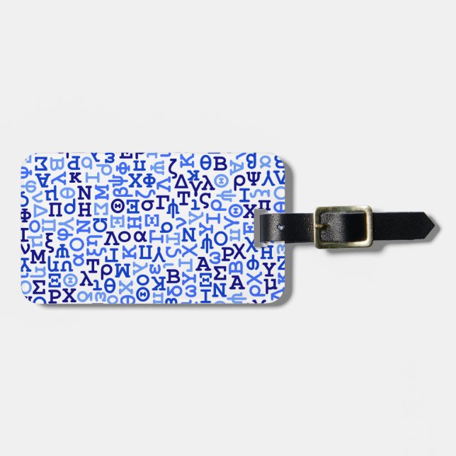 Greek alphabet luggage tag (Front Horizontal)