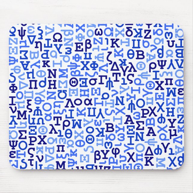Greek alphabet mouse mat (Front)