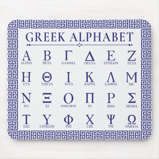 Greek Alphabet  Mouse Mat (Front)