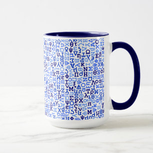 Greek alphabet mug