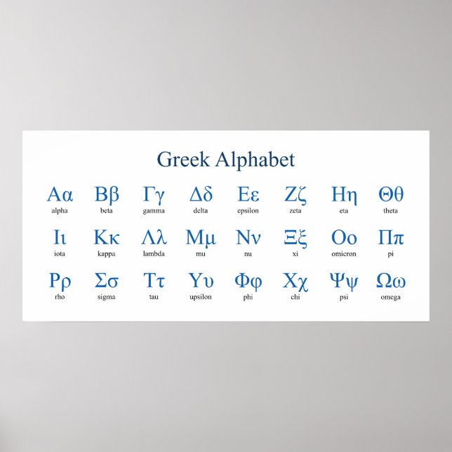 Greek Alphabet Narrow Horizontal Poster (Front)