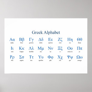 Greek Alphabet Narrow Horizontal Poster