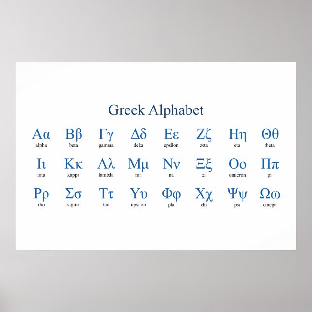 Greek Alphabet Narrow Horizontal Poster (Front)