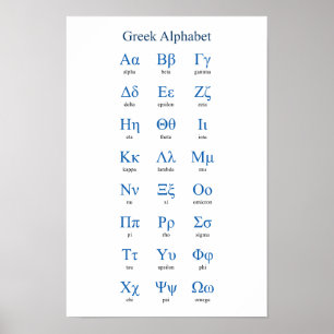 Greek Alphabet Narrow Vertical Poster