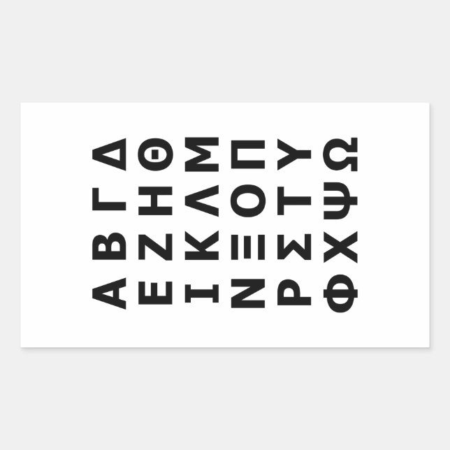 Greek Alphabet Rectangular Sticker (Front)