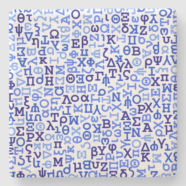Greek alphabet stone coaster (Front)