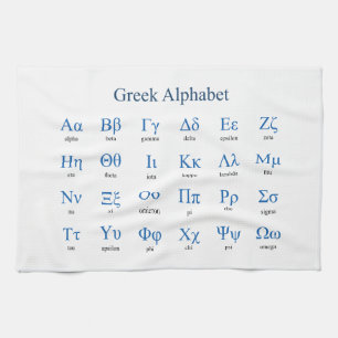 Greek Alphabet Tea Towel