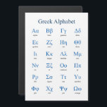 Greek Alphabet Vertical Magnetic Card<br><div class="desc">Lower and upper case greek letters with their names. Vector object with custom colours for title,  letters and letter names. Custom background colour.</div>