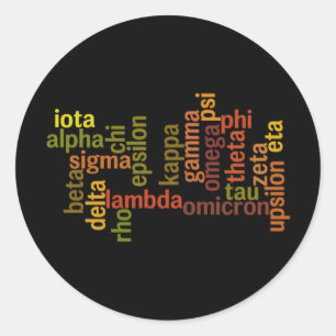 Greek Alphabet (Word Cloud) Classic Round Sticker